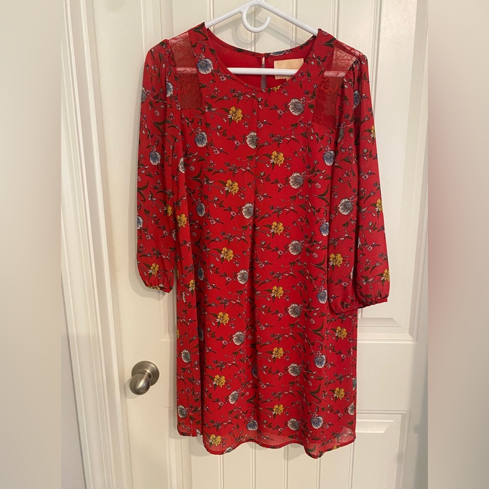Women’s red floral dress